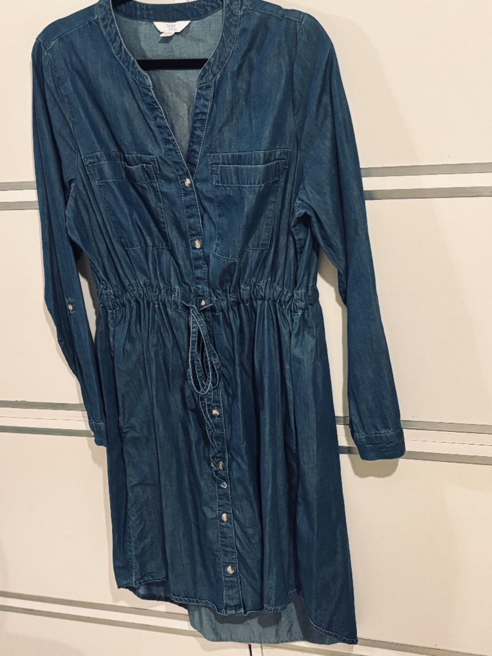 Time And True Women’s Shirt Dress Soft Chambray Large (12/14)